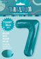 Caribbean Teal "7" Numeral Foil Balloon 86cm (34")